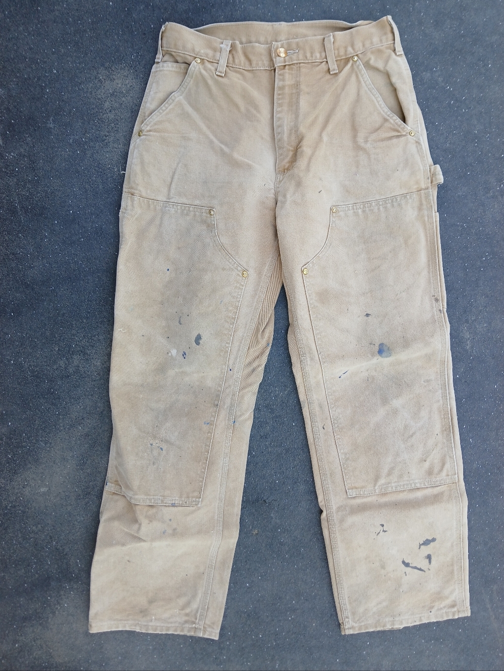 Double Knee Canvas Carhartt Carpenter Pants Sz 31x30 Loose Fit